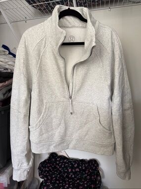 lululemon Heather Light Gray Zip-Back Pullover